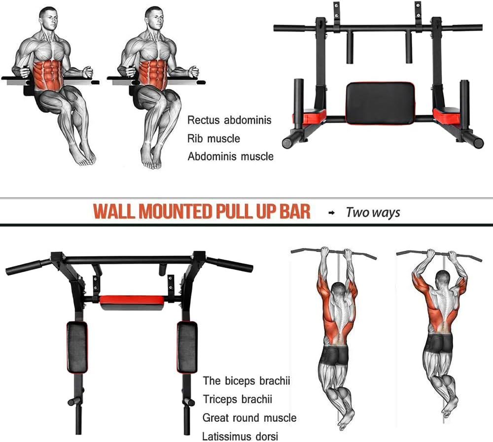 FLEXEE Multi-Functional Wall-Mounted Pull Up Bars Set
