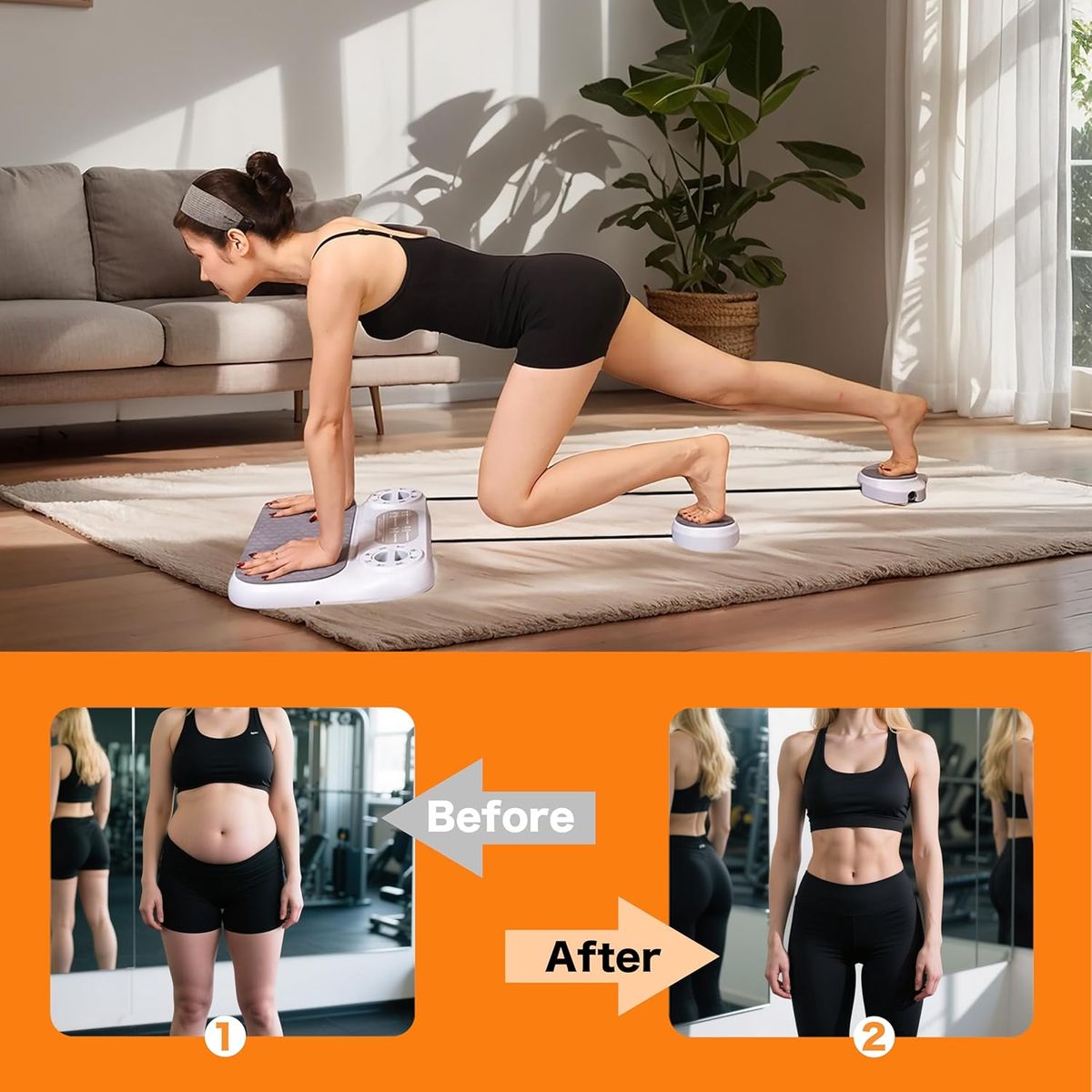 FLEXEE 6-in-1 Pilates Board Home Fitness Abs Board Adjustable Resistance