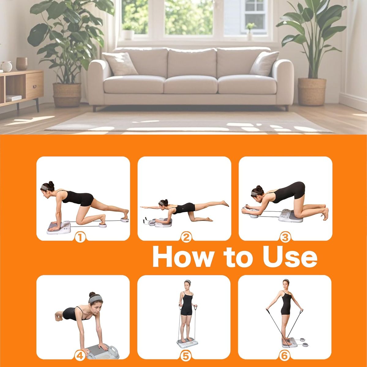 FLEXEE 6-in-1 Pilates Board Home Fitness Abs Board Adjustable Resistance