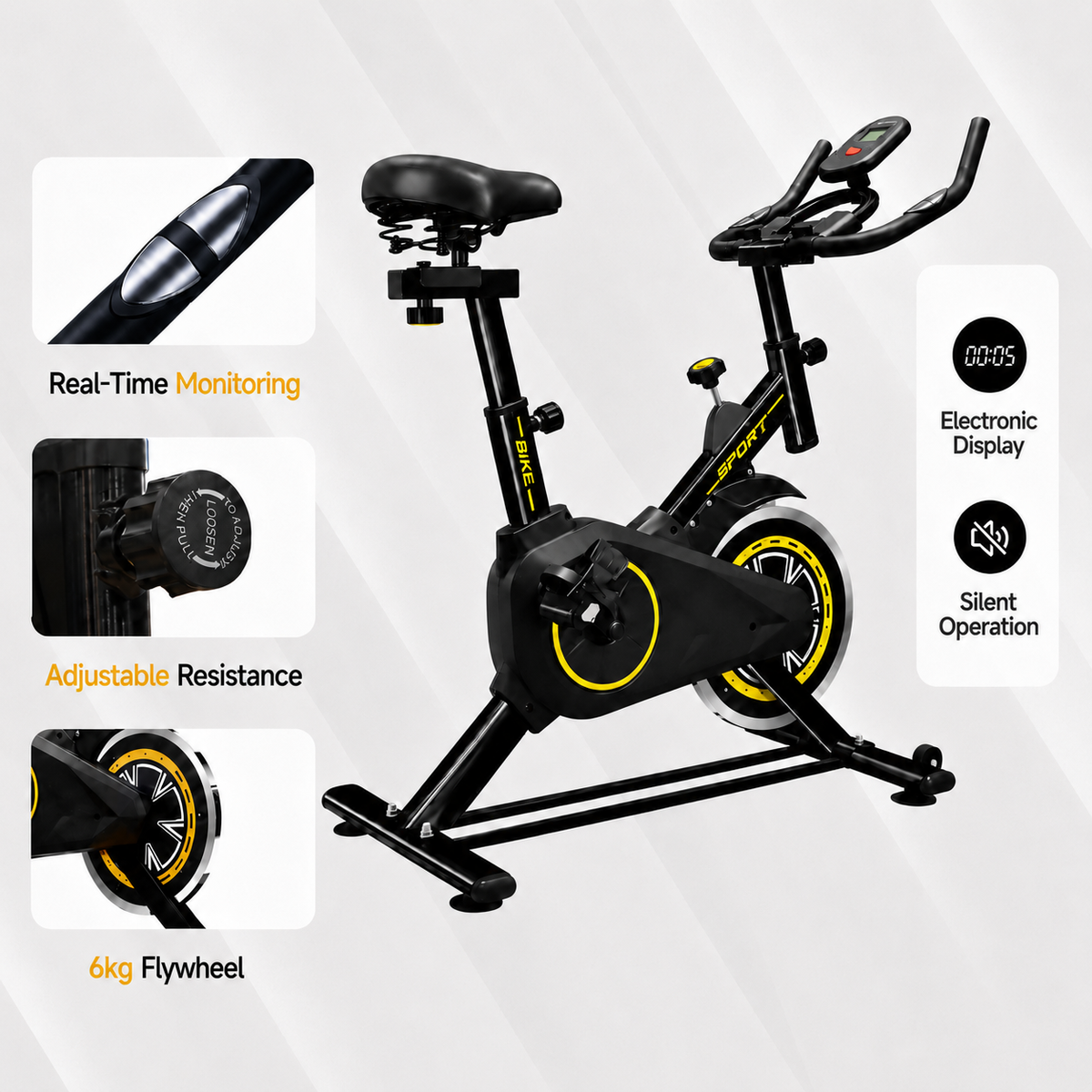 Flexee Exercise Bike - Indoor Cycling Bike with Adjustable Resistance