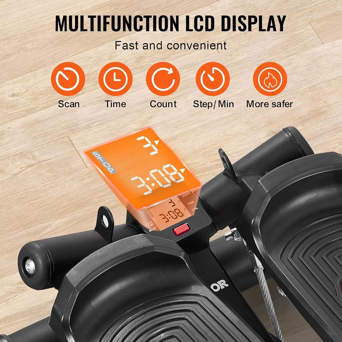 FLEXEE Mini Stepper Machine, Fitness Exercise Stepper with Resistance Bands