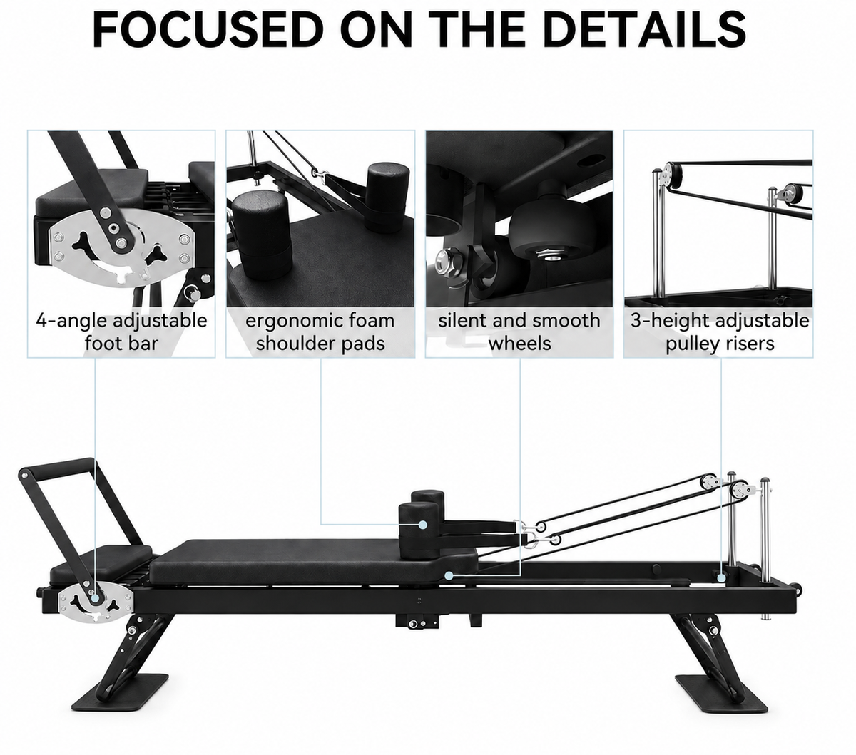 FLEXEE Foldable Pilates Reformer - Adjustable Resistance