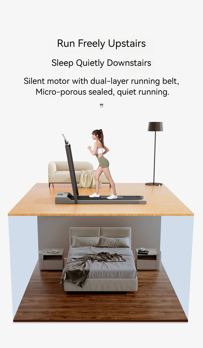 FLEXEE Foldable Running/Walking Pad Treadmill with Handrail and Bracket