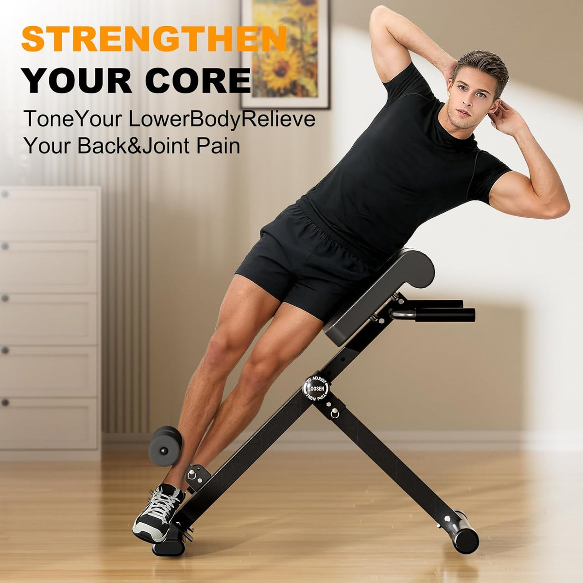 FLEXEE Adjustable folding Roman chair, multifunctional home back trainer