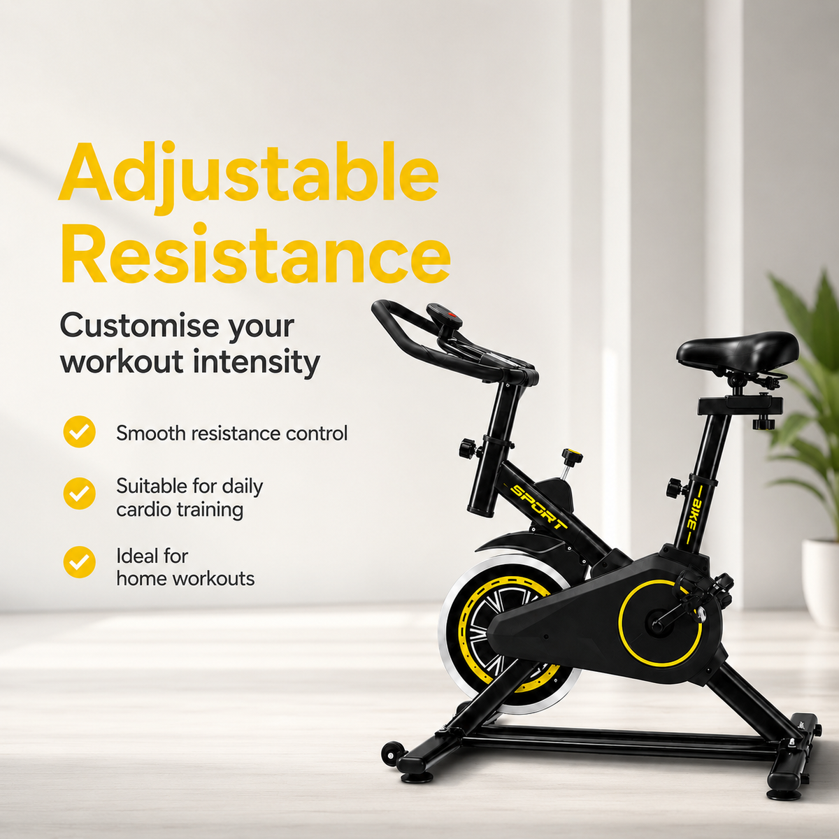 Flexee Exercise Bike - Indoor Cycling Bike with Adjustable Resistance
